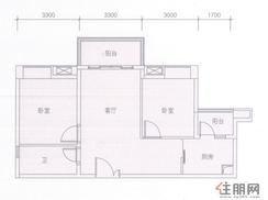【2房户型】2室1厅1卫1厨2阳台