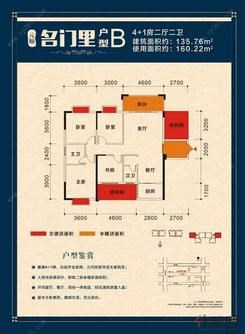 【B户型 135.76㎡】4室2厅2卫1厨2阳台