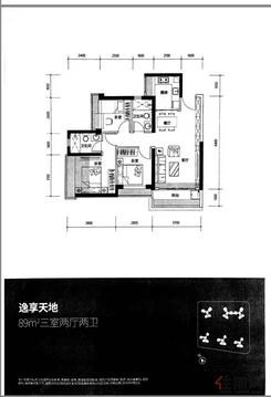 【户型图】3室2厅2卫1厨