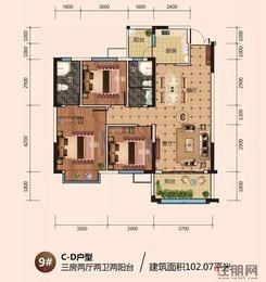 【9#C-D户型】3室2厅2卫1厨2阳台