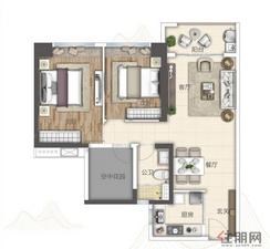 【2房户型】2室2厅2卫1厨1阳台
