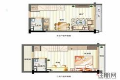 【万科云城米酷09户型】1室2厅3卫1厨1阳台
