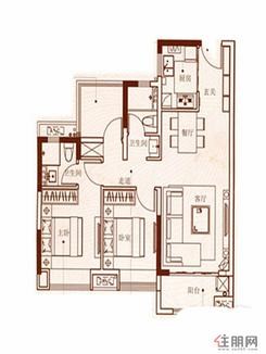 【2居户型】2室2厅2卫1厨1阳台