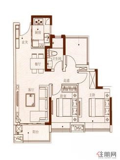 【2居户型】2室2厅1卫1厨1阳台