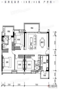 【1B座02户型】4室2厅2卫1厨3阳台