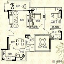 【户型5】3室2厅2卫1厨1阳台