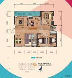 【户型图D型】4室2厅2卫1厨1阳台