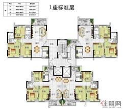 【1座标准层】3室2厅1卫1厨1阳台