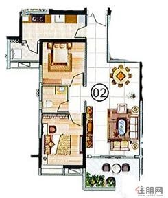 【88㎡户型】2室2厅2卫1厨1阳台