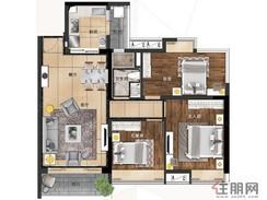 【93m²】3室2厅1卫1厨2阳台