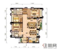 【95㎡户型】3室2厅2卫1厨1阳台