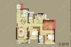 【1栋0304单位户型】3室2厅2卫1厨1阳台