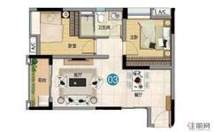 【户型图】2室1厅1卫1厨1阳台