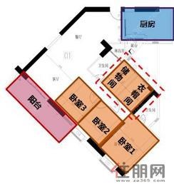 【176㎡户型】3室2厅1卫1厨1阳台
