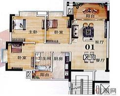 【3室2厅1卫  96  2】3室2厅1卫1厨2阳台