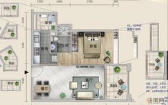 【户型图】1室2厅1卫1厨2阳台