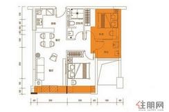 【户型2】2室2厅1卫1厨1阳台