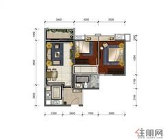 【户型2】2室2厅1卫1厨1阳台