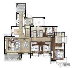 【四房户型】4室2厅3卫1厨2阳台