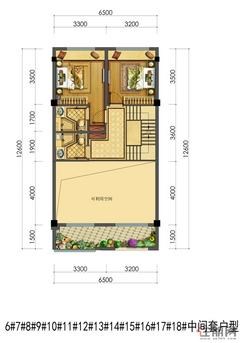 【联排别墅6#-18#中间套户型2层】