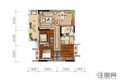 【7座04户型】3室2厅1卫1厨1阳台