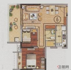 【6座06户型】2室2厅1卫1厨1阳台