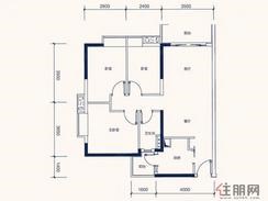 【户型1】3室2厅1卫1厨1阳台