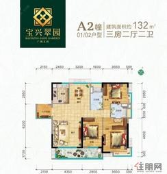 【A2幢01/02户型】3室2厅2卫1厨1阳台