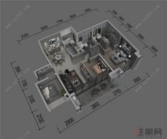【户型1】3室2厅2卫1厨1阳台