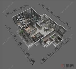 【户型2】3室2厅2卫1厨1阳台