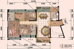 【铭颂5房2厅户型】5室2厅1卫2厨3阳台