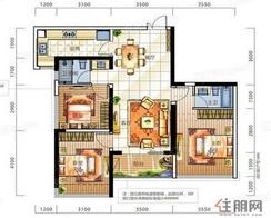 【C、D栋80平户型80.00㎡】3室2厅2卫1厨1阳台