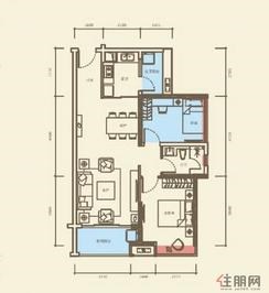 【两房户型】2室2厅1卫1厨2阳台