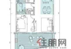【户型图】1室2厅1卫1厨1阳台