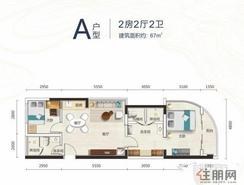【A户型】2室2厅2卫2厨1阳台