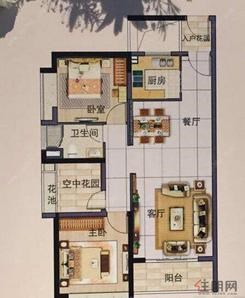 【3室1厅1卫  】3室1厅1卫1厨1阳台