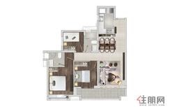 【100平户型】3室2厅2卫1厨1阳台