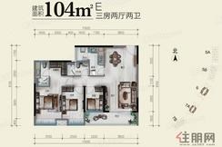 【6栋/7A栋E户型104㎡】3室2厅2卫1厨2阳台