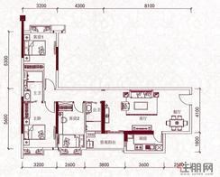 【A1户型】3室2厅2卫1厨1阳台