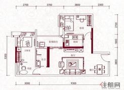 【A2户型】2室2厅1卫1厨1阳台