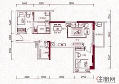 【A7户型】2室2厅1卫1厨1阳台
