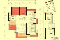 【B、C1和C2座的01、04户型B户型】4室2厅1卫1厨1阳台