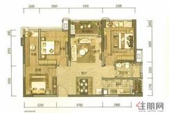 【B座01/02单元01户型】3室2厅1卫1厨2阳台