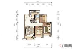 【10号高层户型（建面88㎡的3房）】3室2厅1卫1厨1阳台