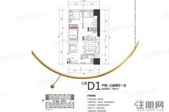 【C座D1户型】3室2厅1卫1厨2阳台
