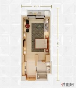 【户型2】1室1厅1卫1厨1阳台