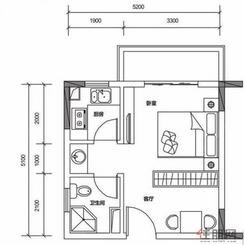 【户型图】1室1厅1卫1厨