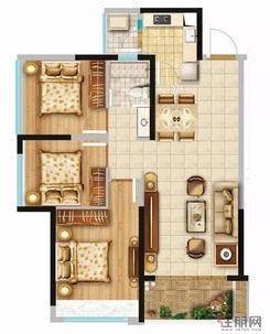 【B户型】3室2厅1卫1厨1阳台