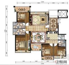 【D/E栋A+B/C+D户型175.00㎡】4室2厅3卫1厨3阳台
