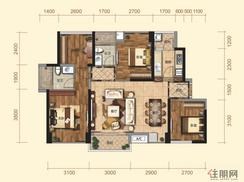 【3室2厅1厨2卫1栋1单元01户型】3室2厅2卫1厨2阳台